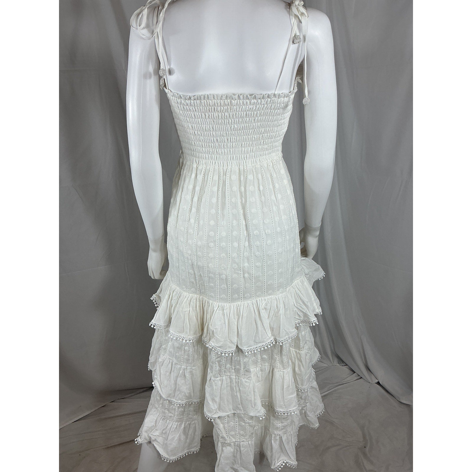 Waimari 'Romano' White Cotton Midi Dress Size S