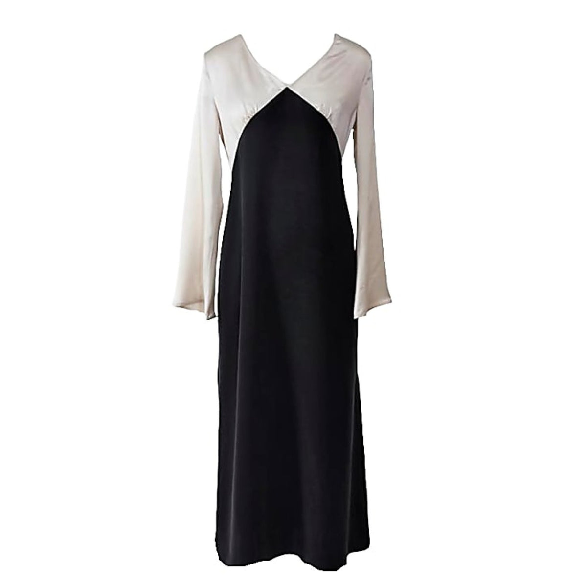 Anaphe Elegant Black And Sand Mood Bias Cut Dress Size XS NWT