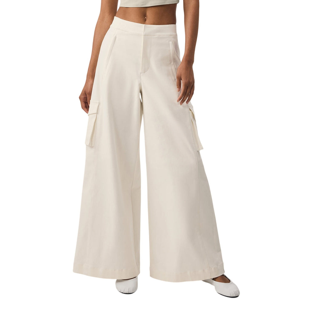 Alo Yoga Show Off Cargo Beige Cotton Wide Leg Trouser (Regular) Size XS