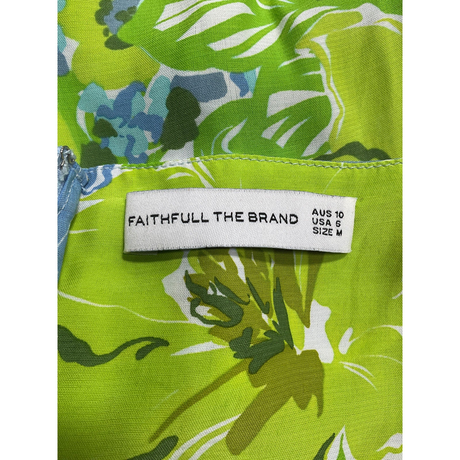 Faithfull The Brand 'Altura' Green Rayon Mini Dress Size M