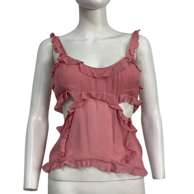 Acne Studios Ruffled Pink Strap Top Size 38 NWT