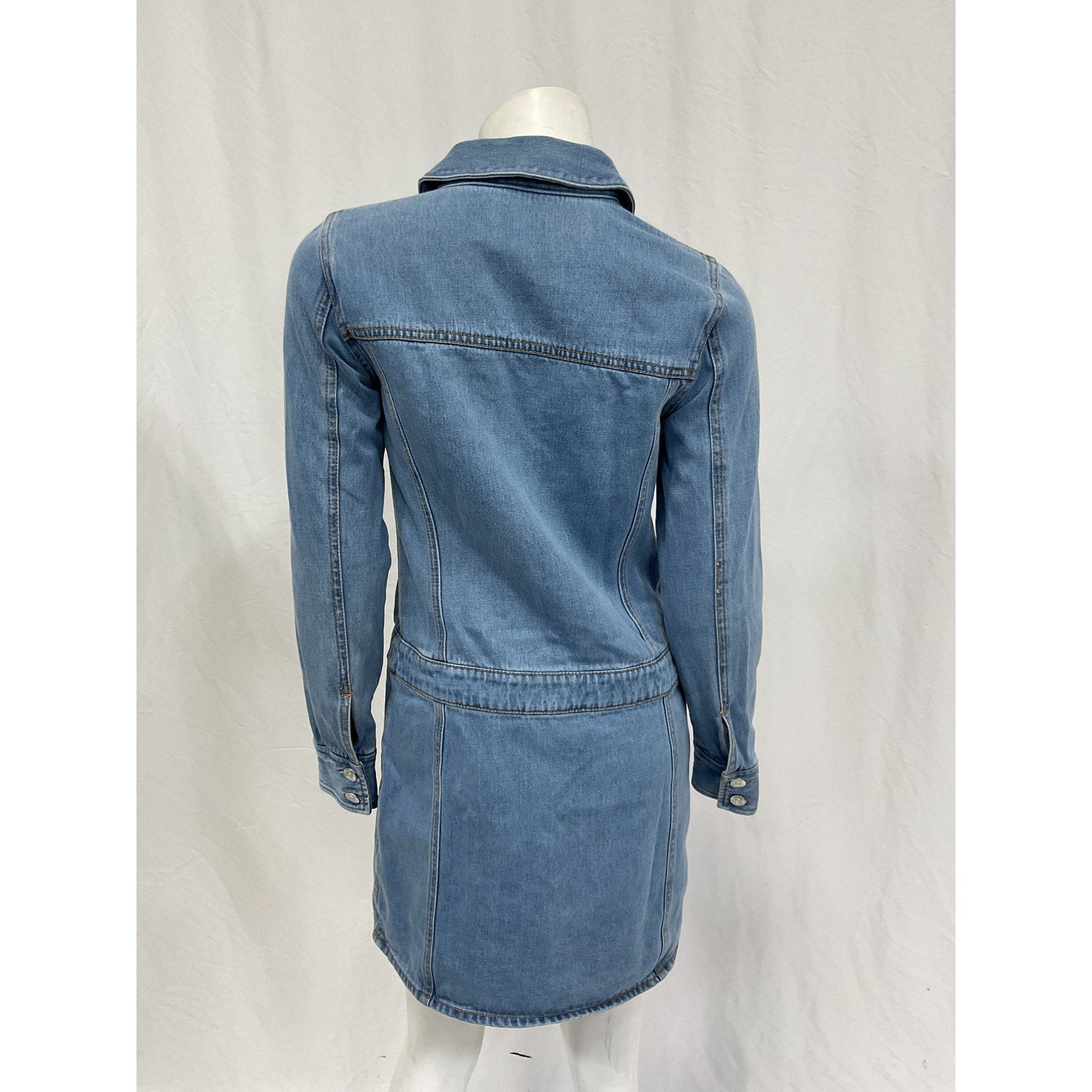 Veronica Beard 'Cicely' Blue Cotton Drop-Waist Denim Dress Size XS