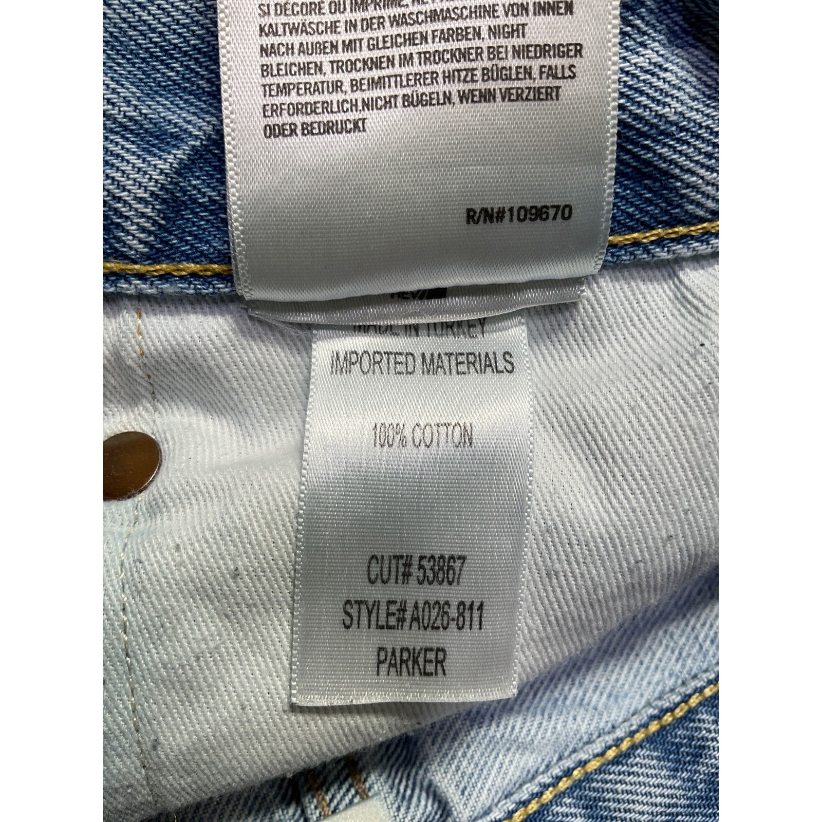 Agolde Parker Vintage Blue Cotton Cut Off Short Size 26