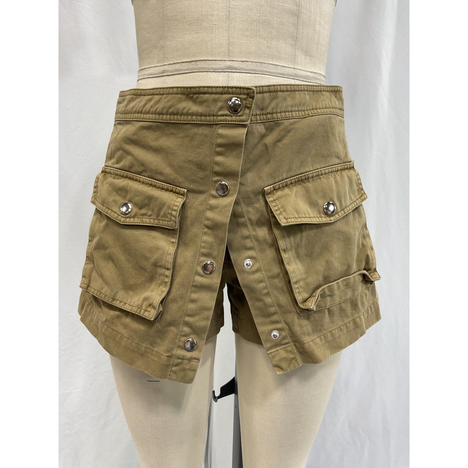 Staud 'Tamara' Green Twill Skort Size 4