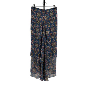 Veronica Beard Ruched Silk Blue Stone Multi Sira Size 8 Skirt
