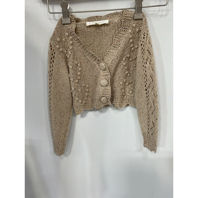 Loveshackfancy 'Lovella' Tan Cardigan Size 3/4