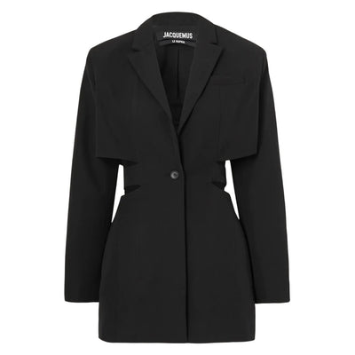 Jacquemus Cutout Wool Black Bari Mini Dress Size 36 EU / US 4