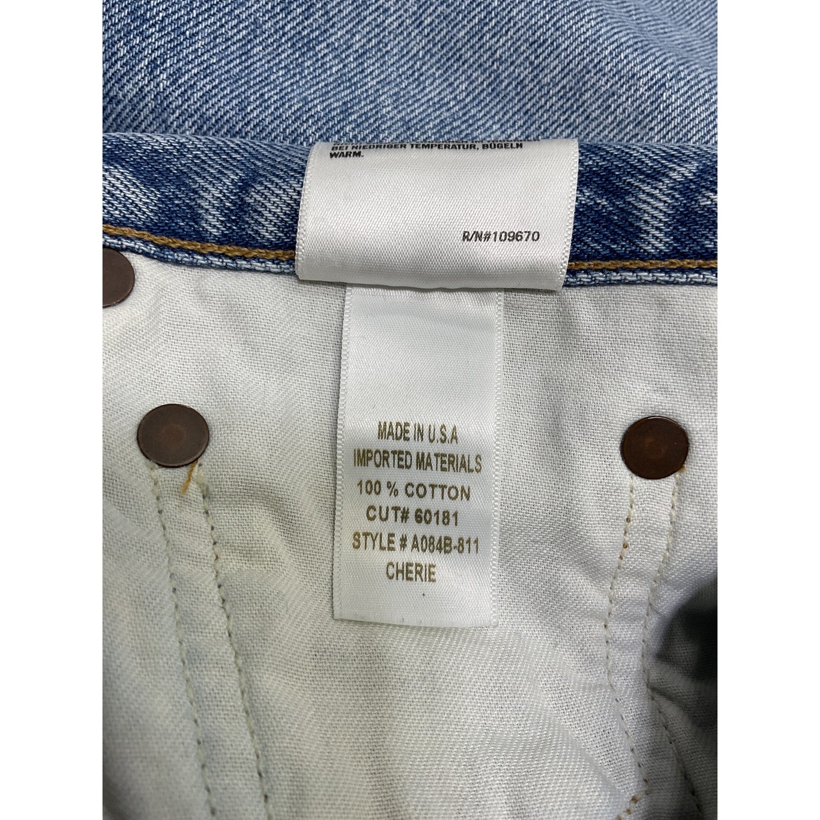Agolde 'Cherie' Blue Cotton High Rise Straight Jean Size 28