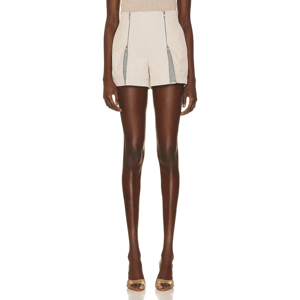 Helmut Lang White Polyester Zip Short Size S