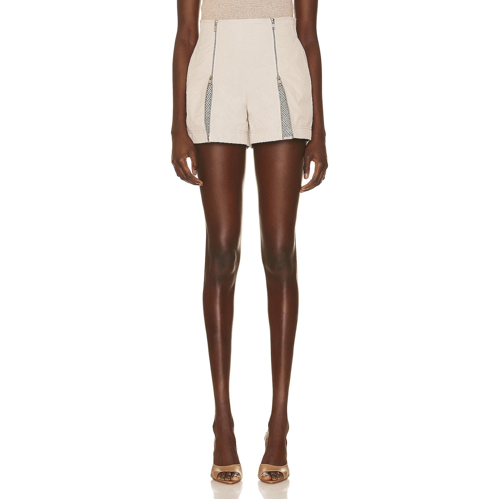 Helmut Lang White Polyester Zip Short Size S