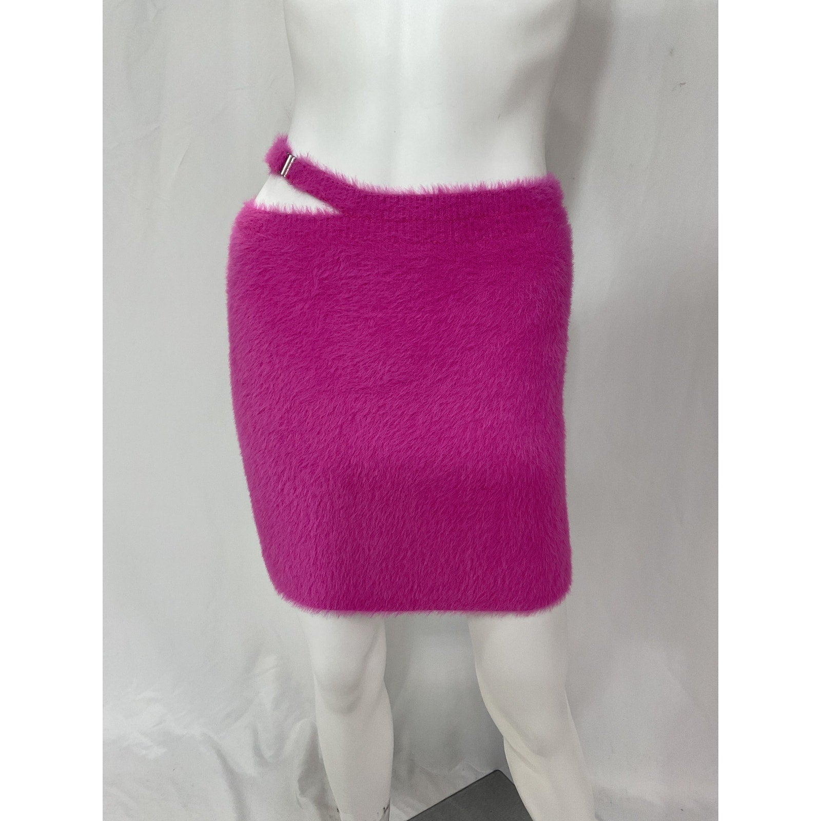 Simkhai 'Standard' Pink Paytra Fuzzy Faux Fur Knit Mini Skirt Size M - NWT