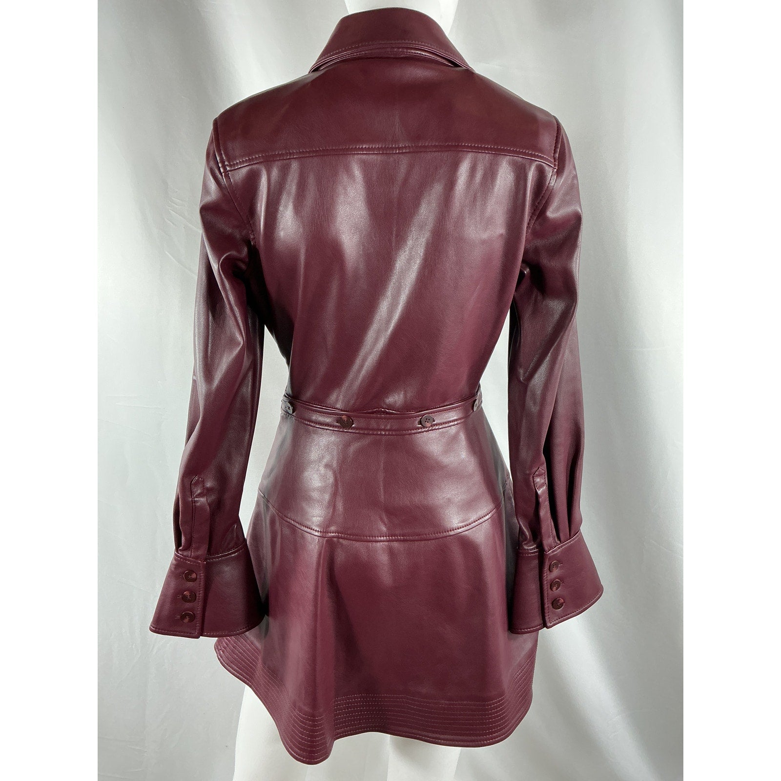 Simkhai 'Elias' Brown Polyester Vegan Leather Mini Dress Size 2 - NWT