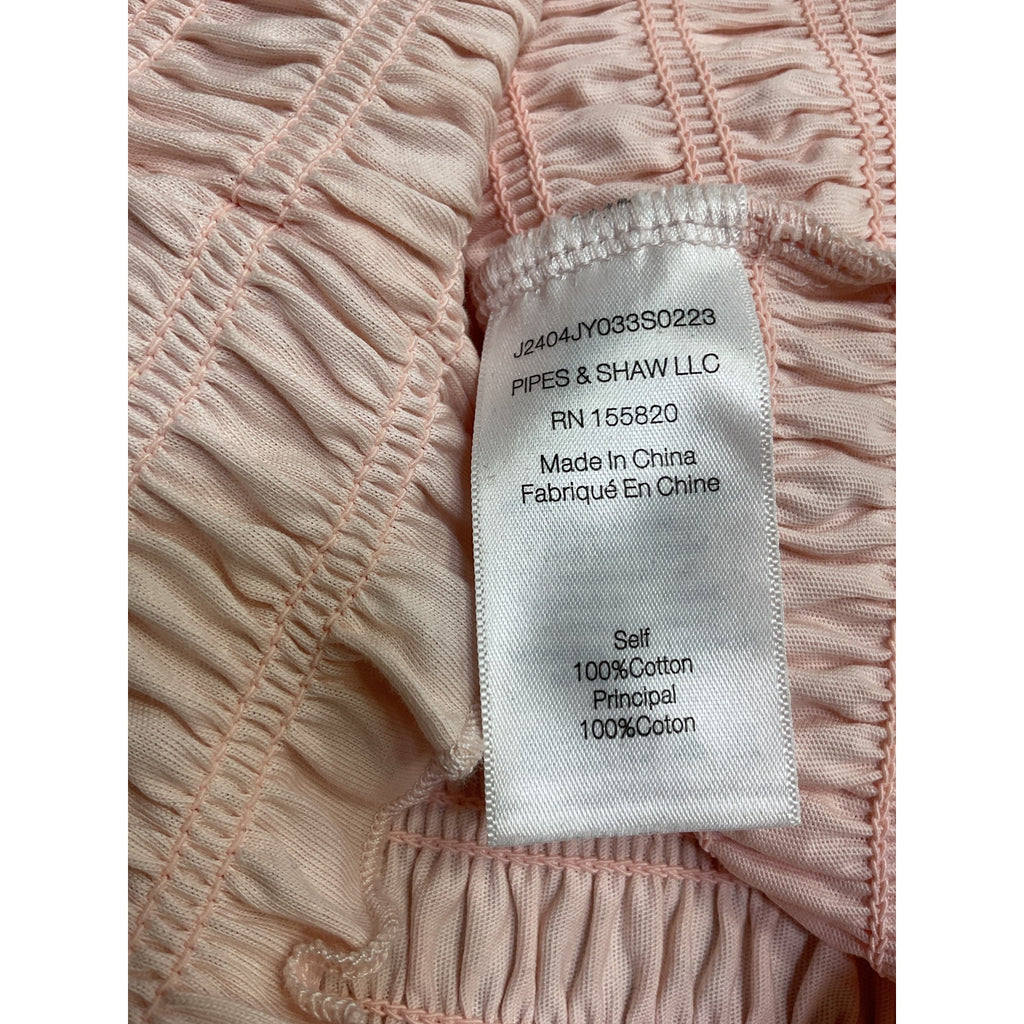 Veronica Beard 'Langston' Pink Cotton Smocked Top Size XS