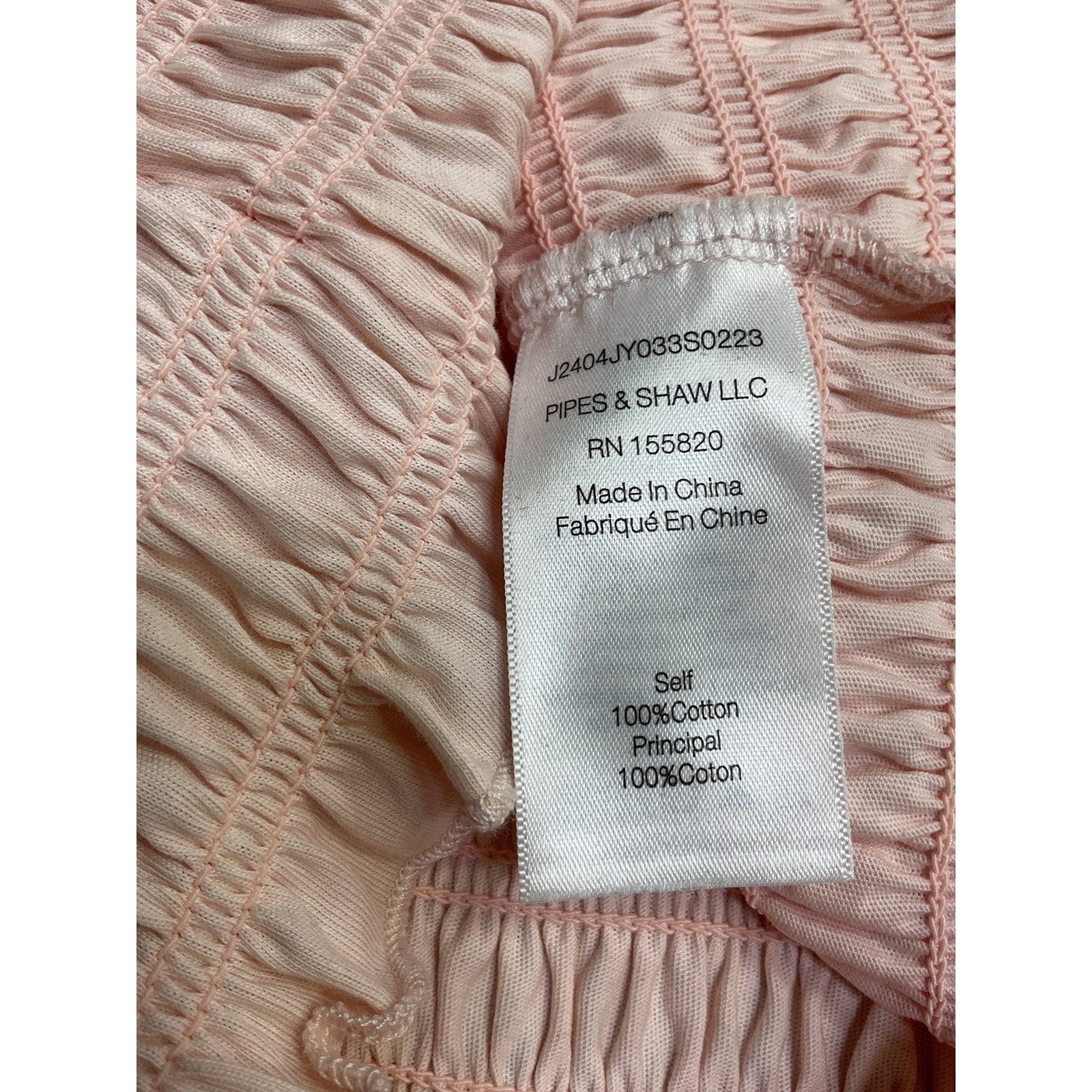 Veronica Beard 'Langston' Pink Cotton Smocked Top Size XS