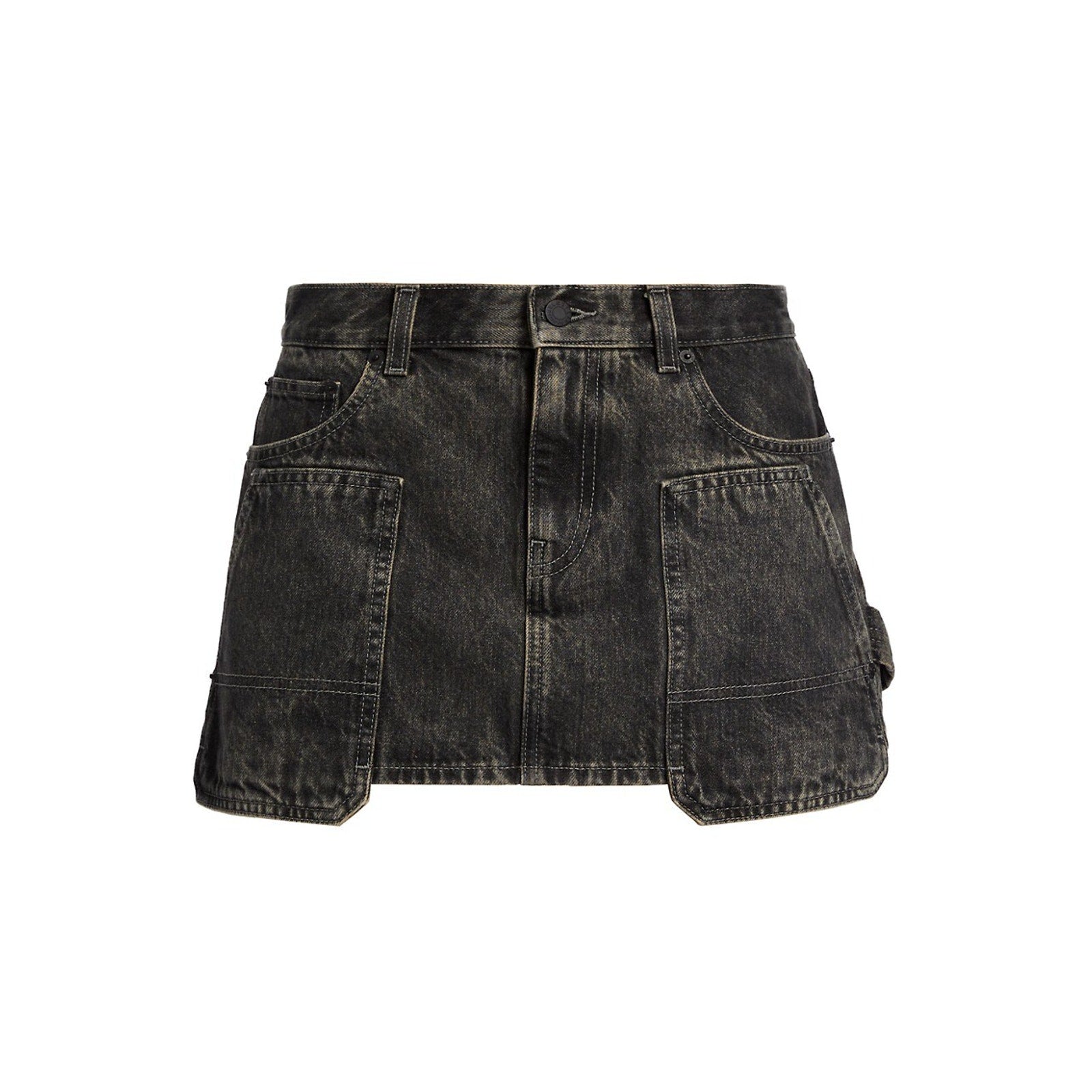 Helmut Lang 'Carpenter' Black Cotton Denim Micro-Mini Skirt Size 26