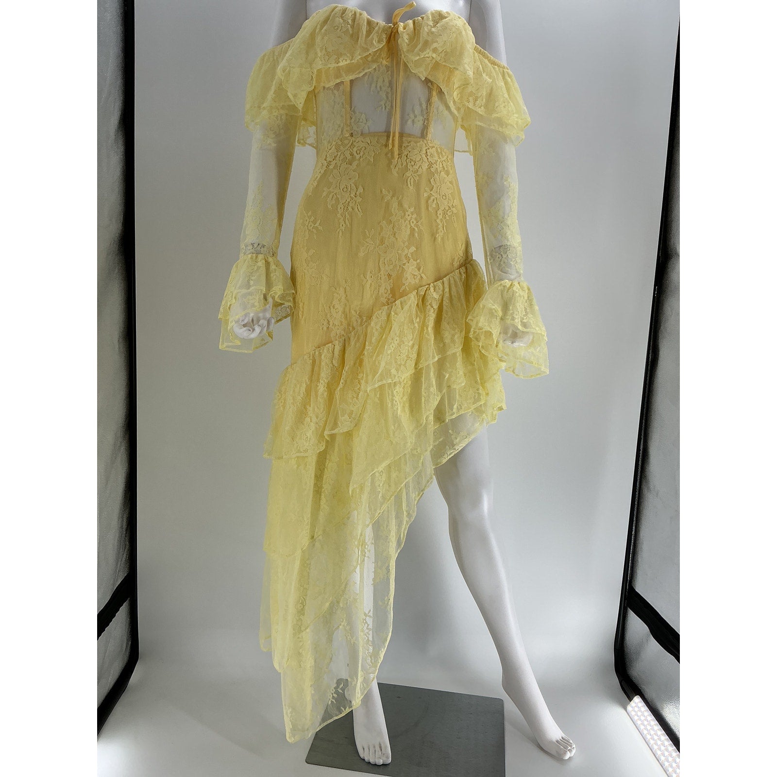 Majorelle 'Maddalena' Yellow Nylon Gown Size S