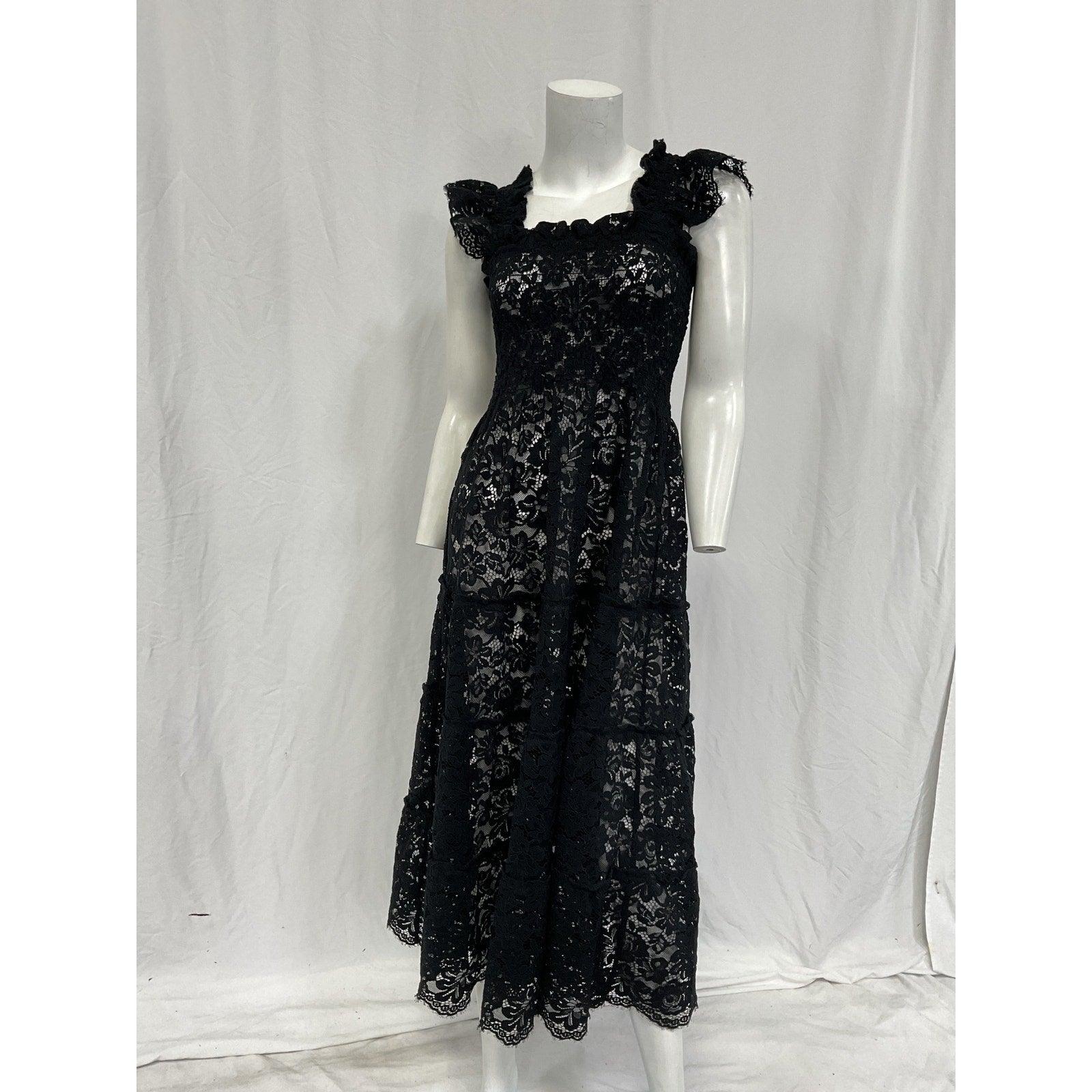 Hill House Home Black Nylon The Collector'S Edition Ellie Nap Dress Size XS