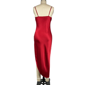 Fleur Du Mal Sleek Red Cowl Neck Slip Dress Size XS