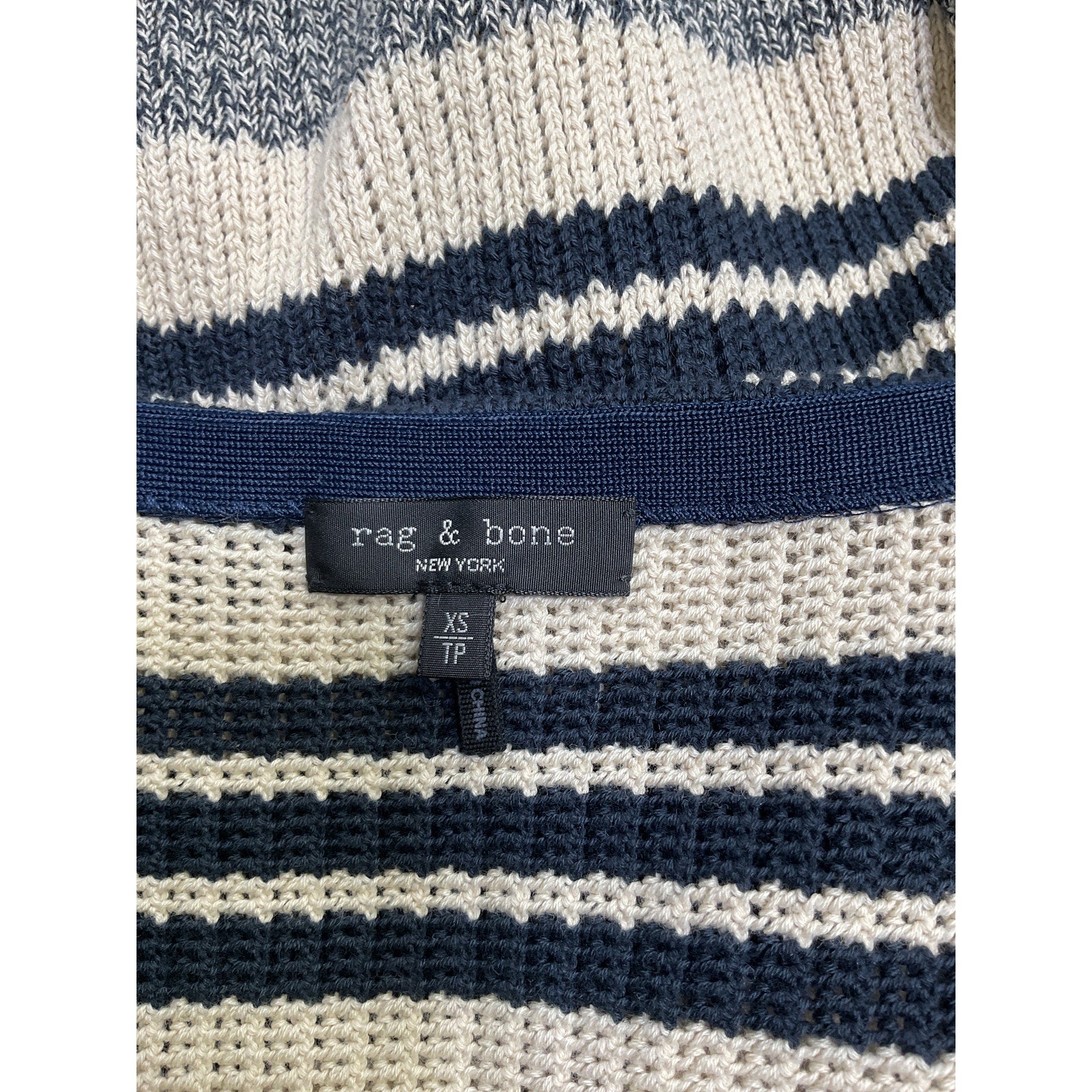 Rag & Bone 'Cyrus' Black Cotton Stripe Cardigan Size XS