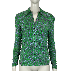 Diane Von Furstenberg Reversible Dot And Venice Geo Nathaniel Top Size M