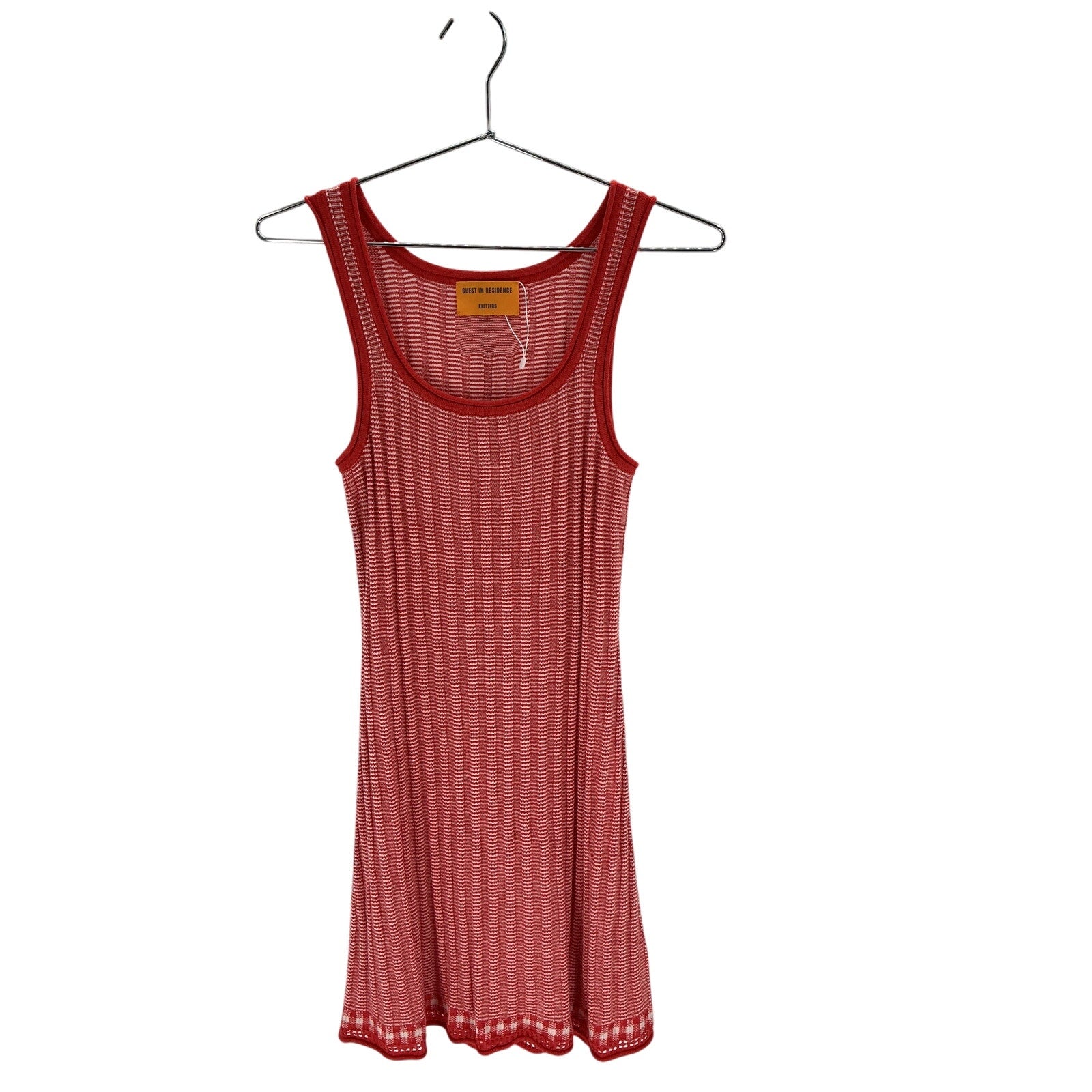 Guest In Residence Fine Red Silk Striped Tank Mini Dress Size S