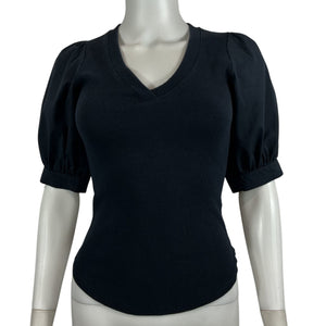 Cinq A Sept Puff-Sleeve Blue Amaya Top Size XS