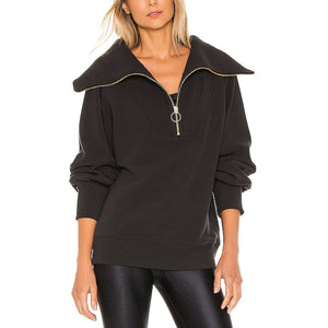 Varley Cozy Black Vine Half Zip Pullover Size S