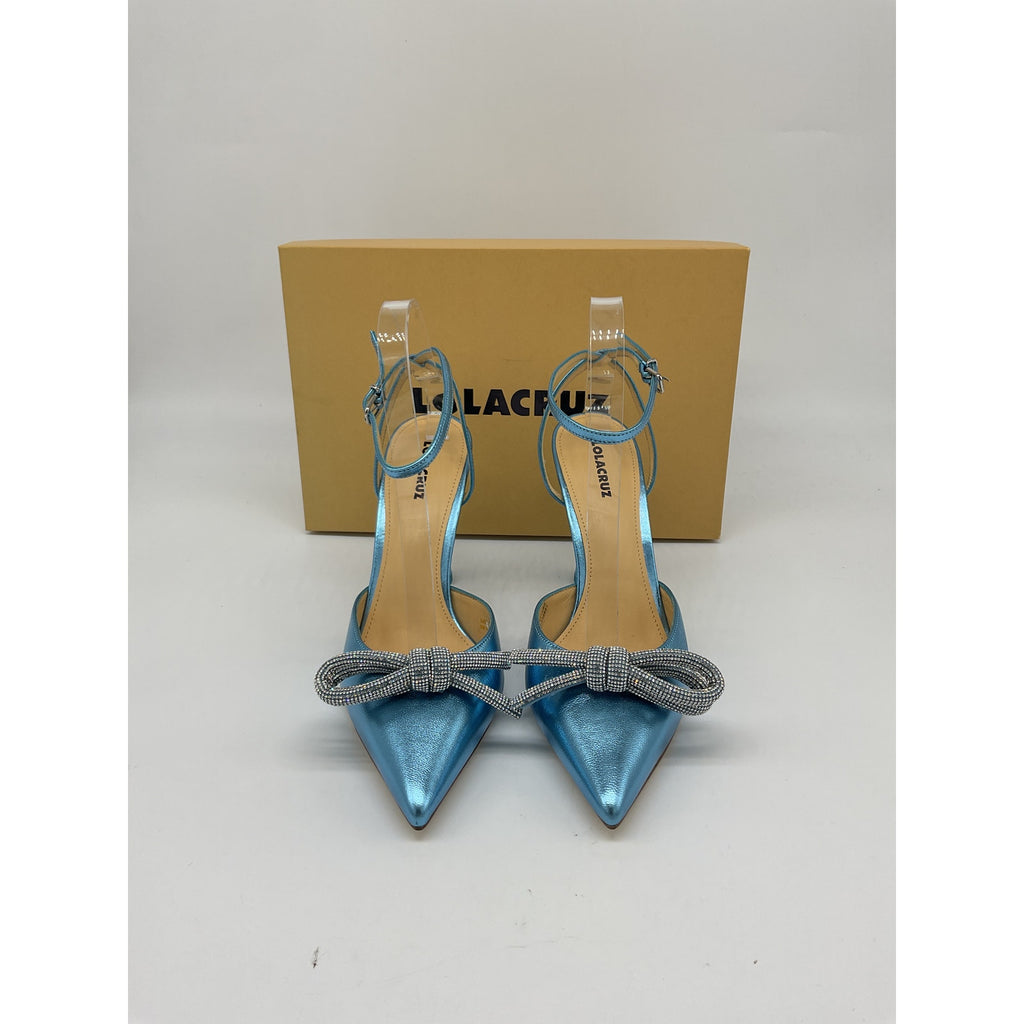 Lola Cruz 'Ischia' Blue Leather Heel Size 9 - NWT