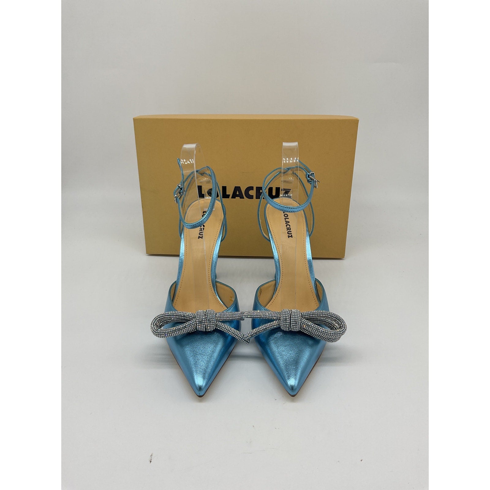 Lola Cruz 'Ischia' Blue Leather Heel Size 9 - NWT