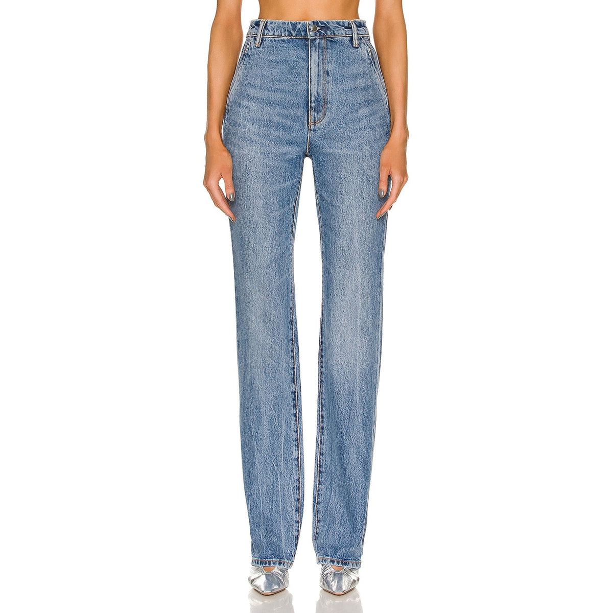 Alexander Wang Blue Stacked Straight Denim Jeans Size 25