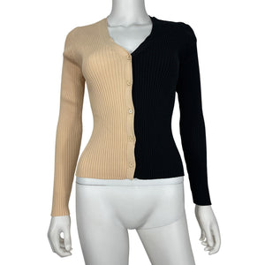 Staud Colorblock Multicolor Cargo Cardigan Size S