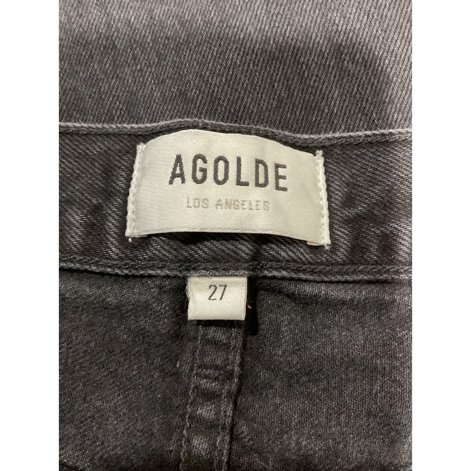Agolde 'Lana' Black Cotton Mid Rise Straight Leg Denim Jean Size 27
