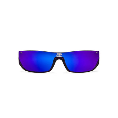 Balenciaga Purple Shield Rectangular Sunglasses