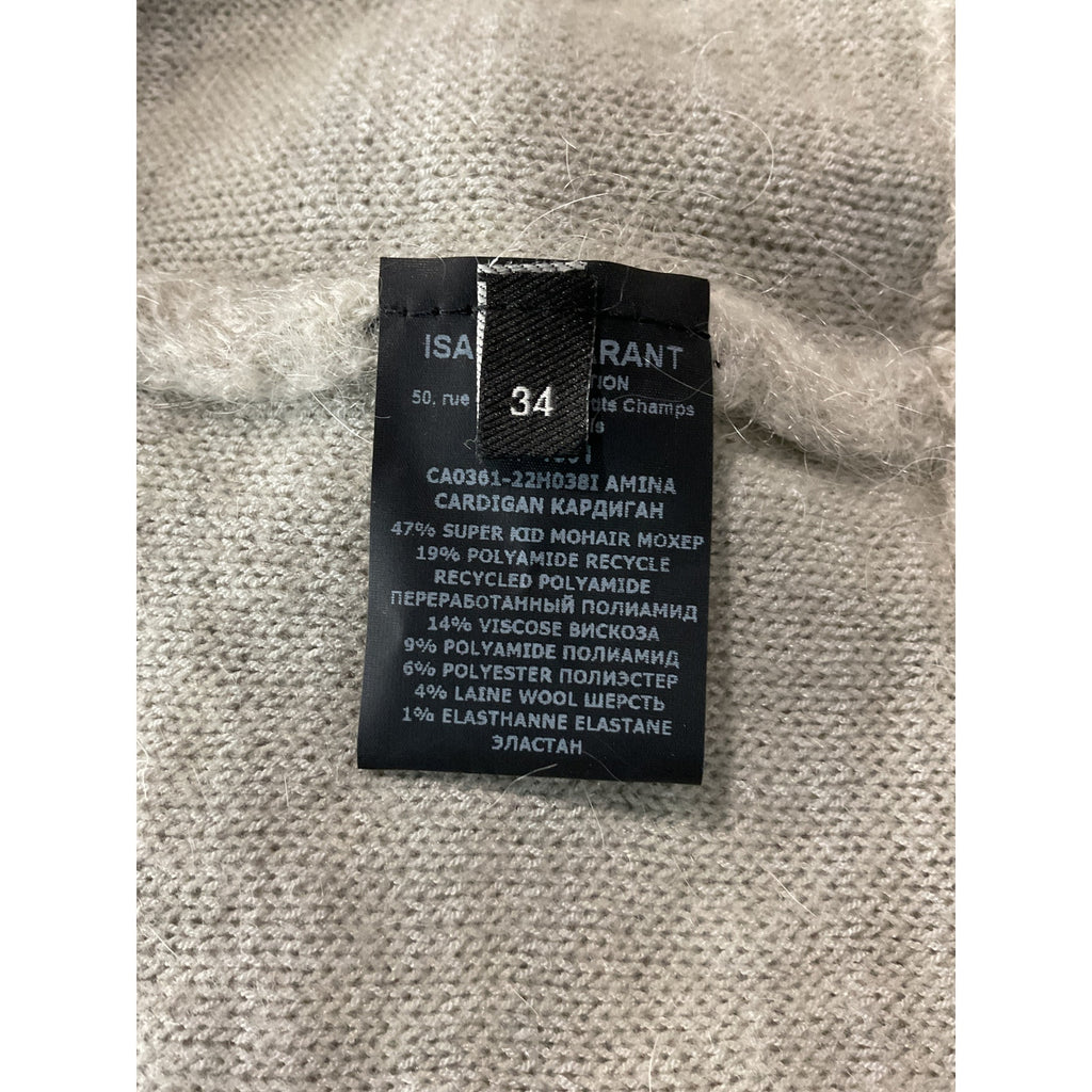 Isabel Marant 'Amina' Grey Mohair Jacket Size EU 34 / US 2