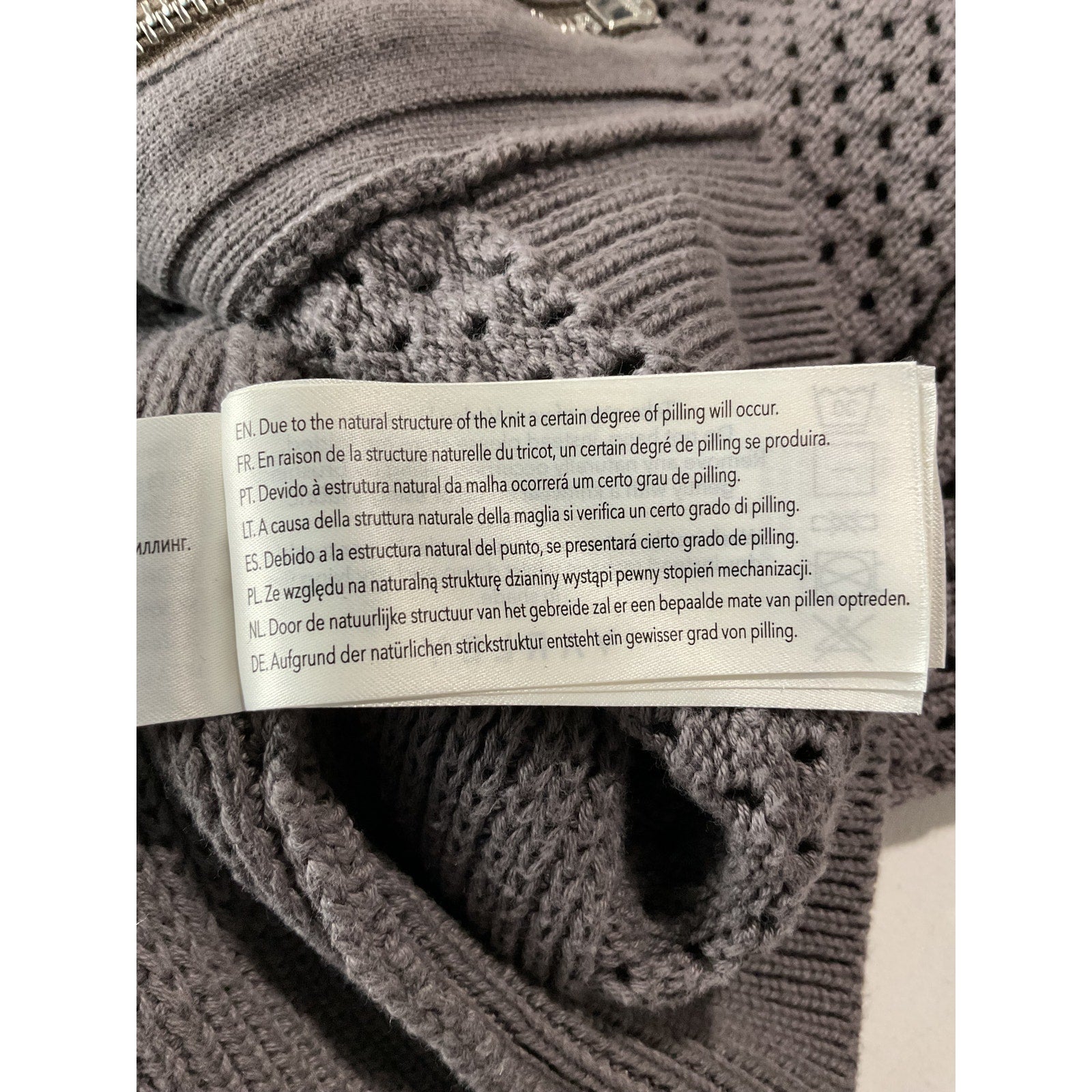 Varley 'Cassady' Grey Cotton Knit Jacket Size XS