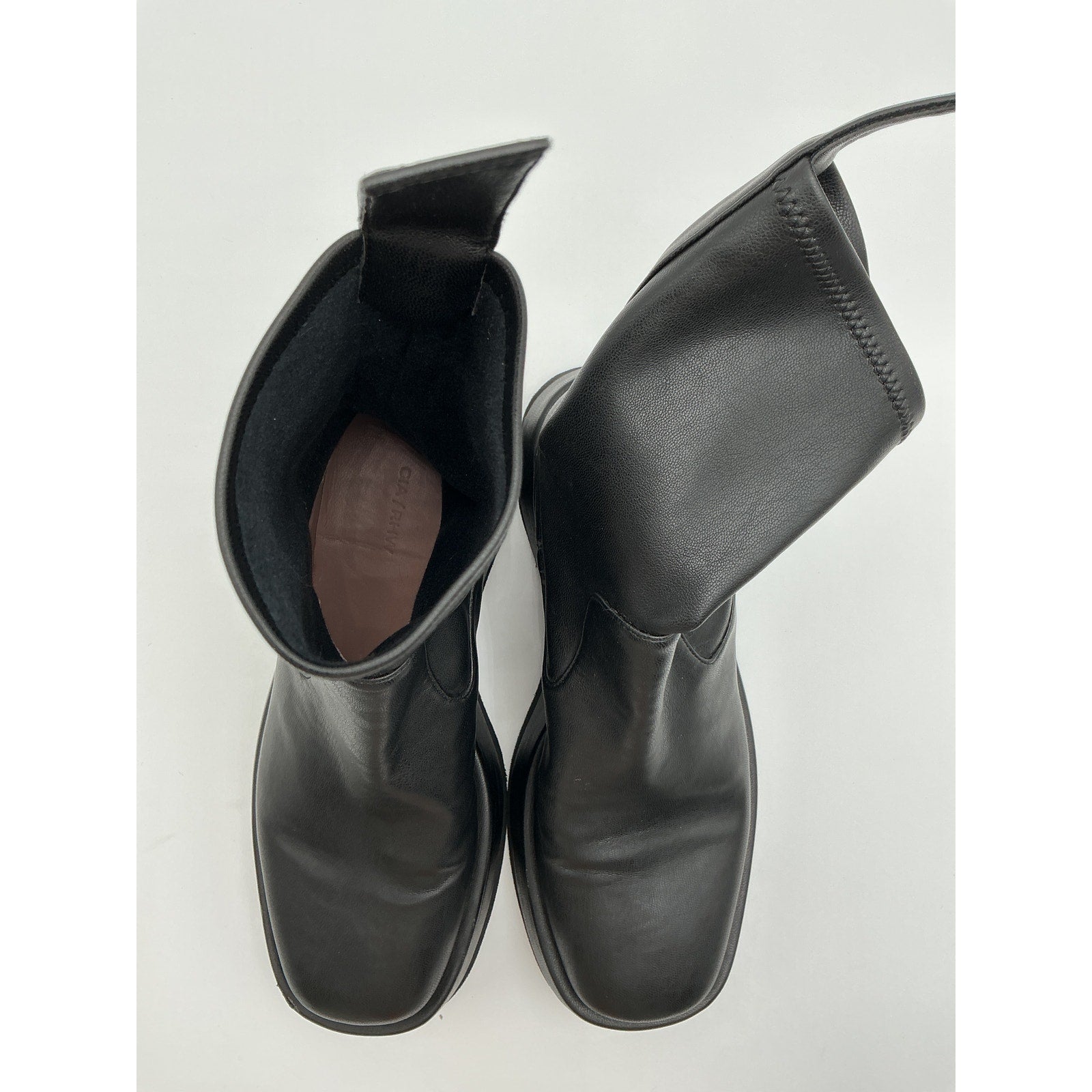 Gia Borghini x 'Rhw' Black Ankle Flat Boot Size 7