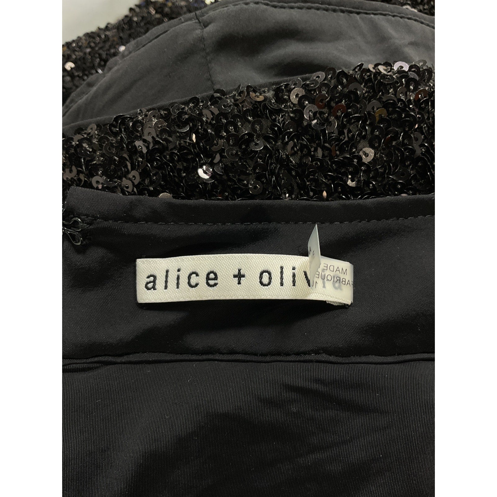 Alice + Olivia 'Hera' Black Sequin Embellished High Rise Shorts Size 10