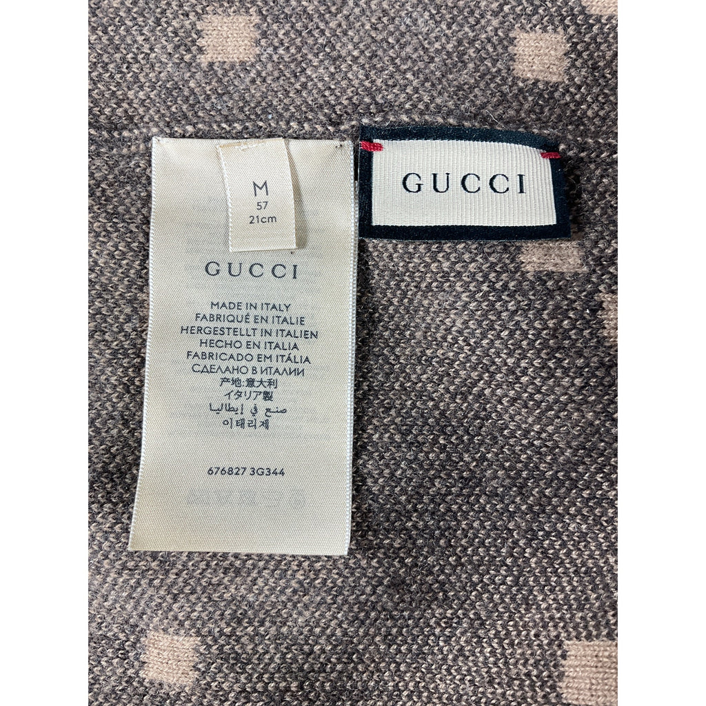 Gucci 'Gg' Brown Cashmere Hat Size M