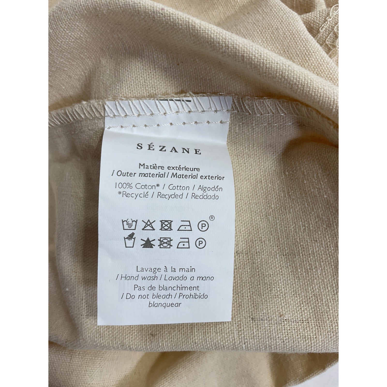 S�zane "Bonjour L'Amour" White Cotton Tote Bag
