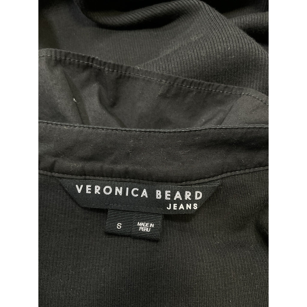 Veronica Beard 'Adrianna' Black Cotton Ruffled Rib Top Size S