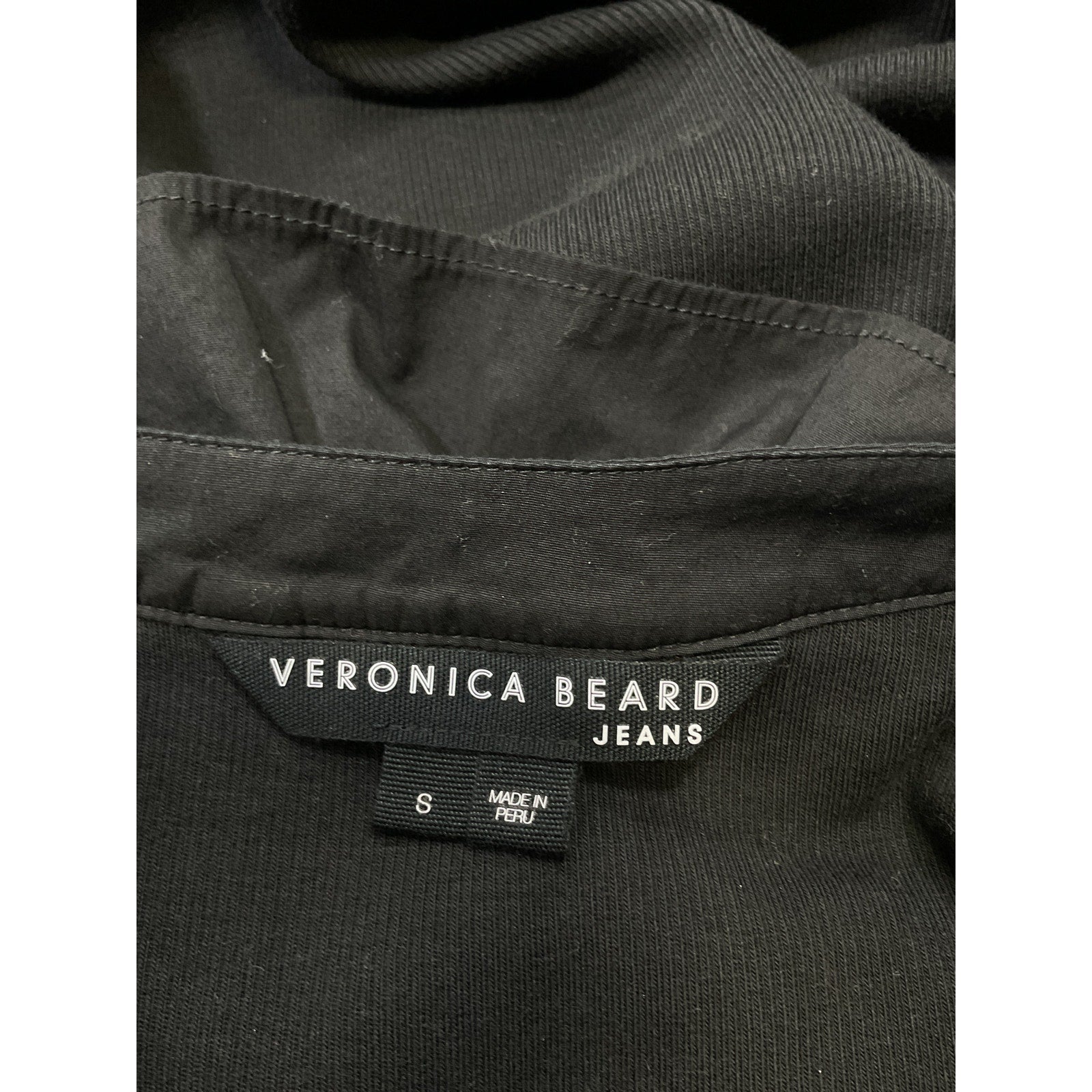 Veronica Beard 'Adrianna' Black Cotton Ruffled Rib Top Size S
