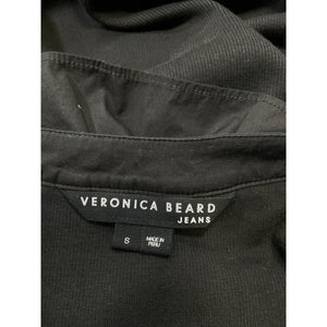 Veronica Beard 'Adrianna' Black Cotton Ruffled Rib Top Size S