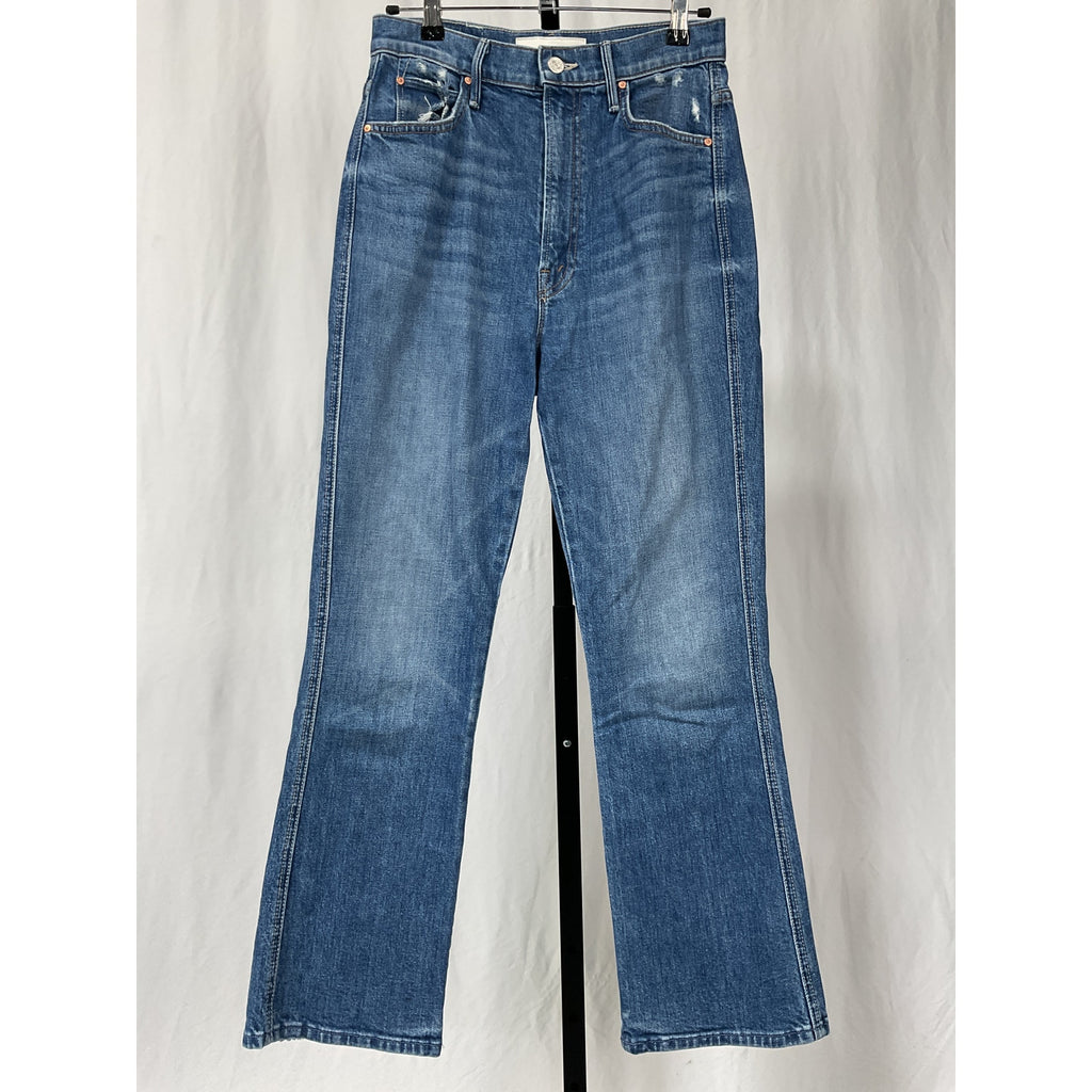 Mother 'Smokin' Blue Cotton Flared Leg Denim Jean Size 27