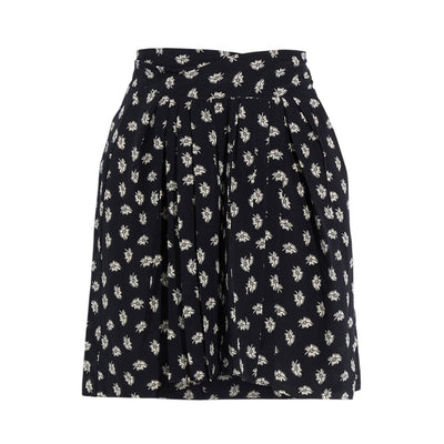 Isabel Marant Pleated Black Crepe De Chine Mini Skirt Size 38 EU / US 6