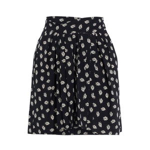 Isabel Marant Pleated Black Crepe De Chine Mini Skirt Size 38 EU / US 6