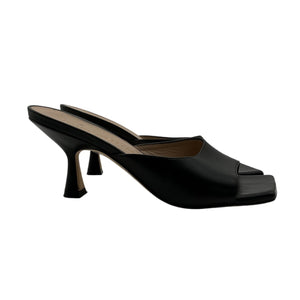 Stuart Weitzman Sleek Black Tia 75 Mules Size 8.5
