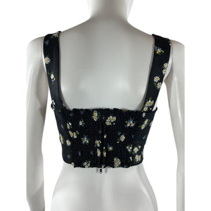 Reformation Floral Daisy Embroidery Rover Linen Top Tank Size 2