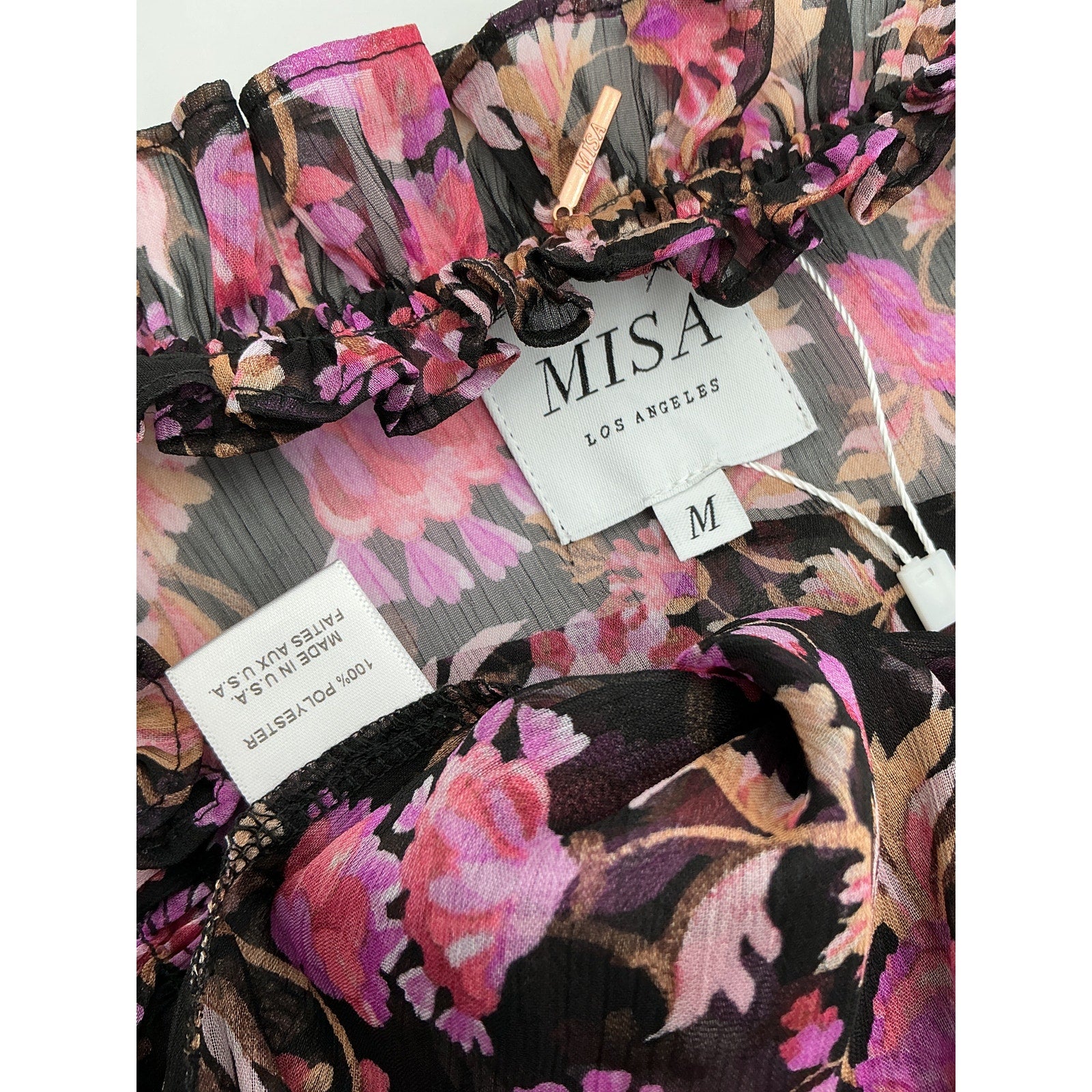 Misa Los Angeles 'Vittoria' Pink Viscose Dress Size M