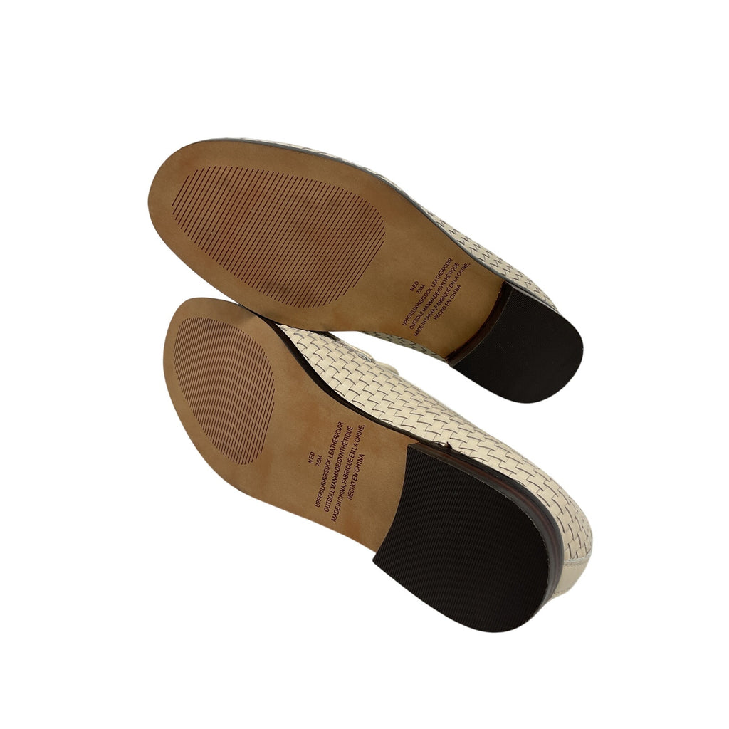 Matisse 'Ned' Beige Leather Woven Loafers Size 7.5
