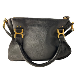 Chloé Pebbled Black Marcie Satchel